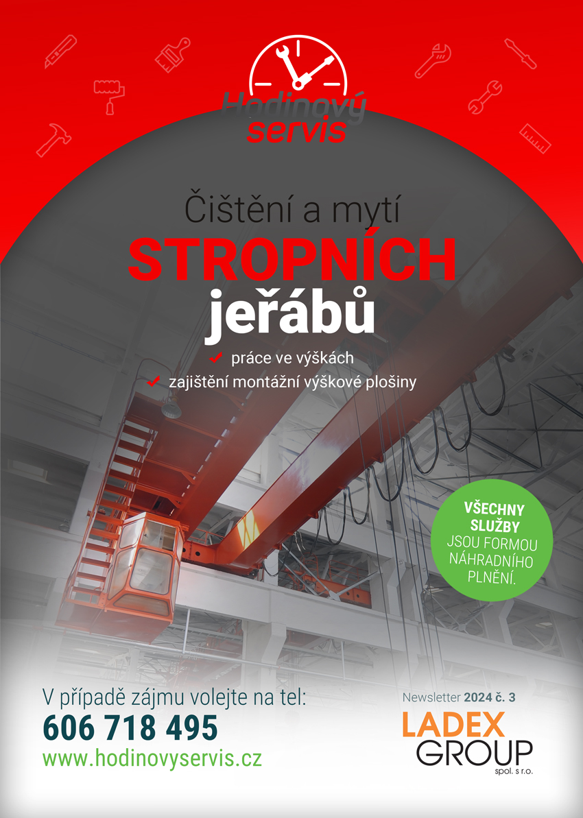 Čištění a mytí stropních jeřábů