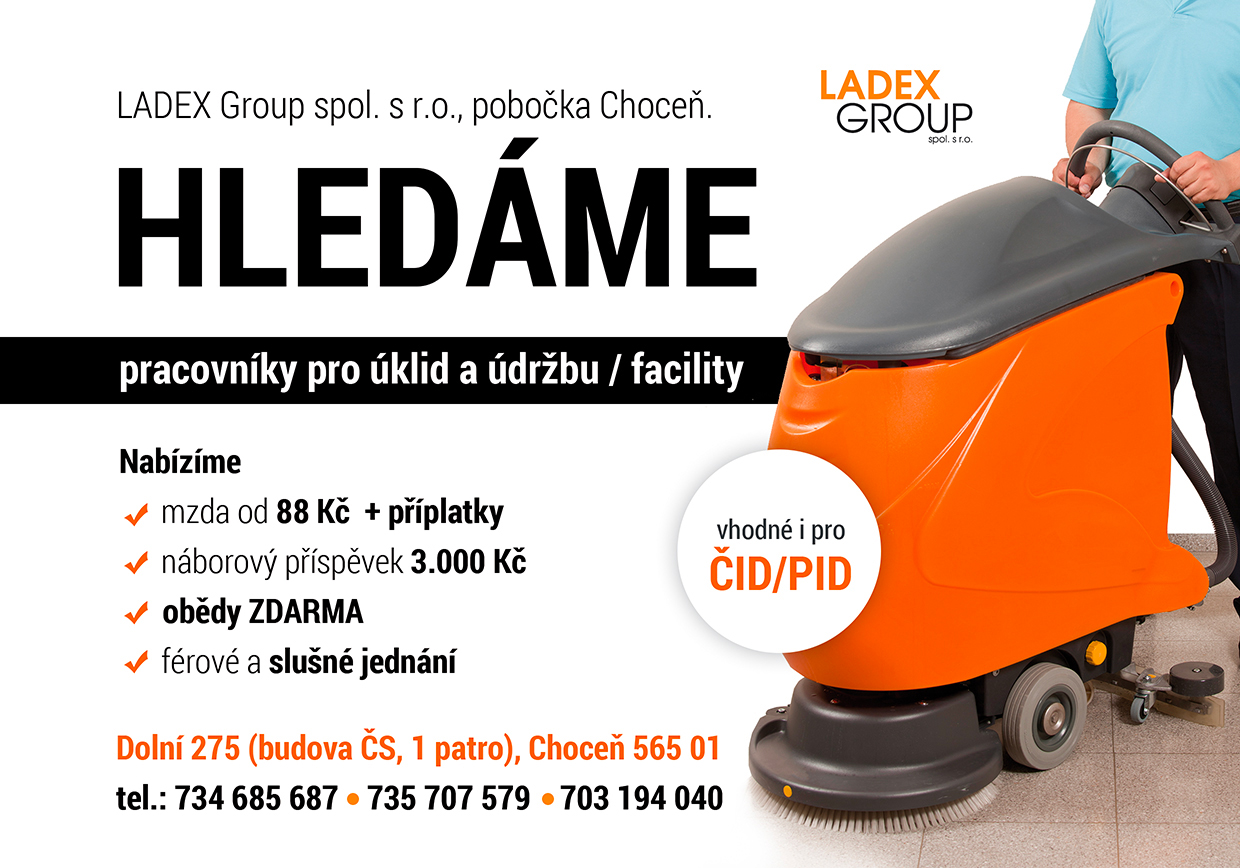 Hledáme pracovníky pro úklid a údržbu / facility