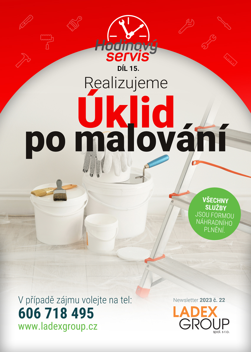 Hodinový servis - Úklid po malování