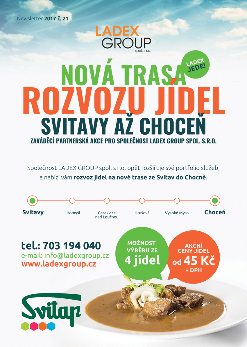 Nová trasa rozvozu jídel