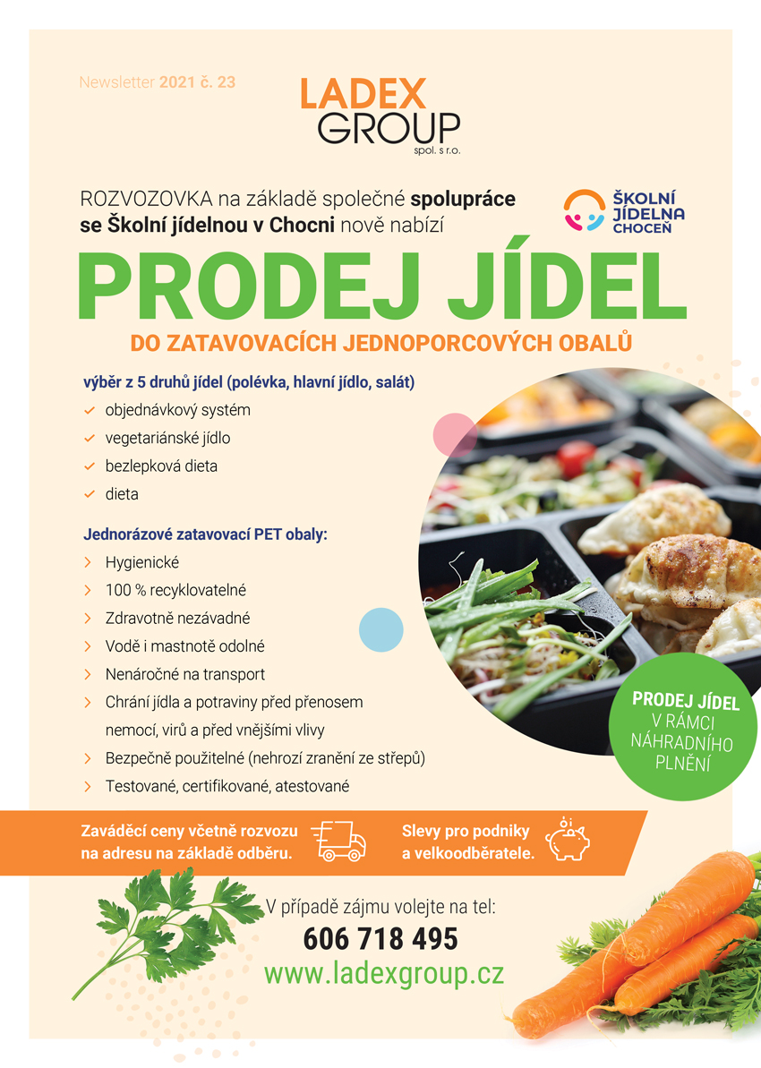 Prodej jídel do zatavovacích jednoporcových obalů
